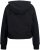 Ulla Popken Ribbed Inset Zip Collar Hoodie Black - Hettegensere og collegegensere - 