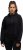 Ulla Popken Ribbed Inset Zip Collar Hoodie Black - Hettegensere og collegegensere - 