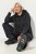 Ulla Popken Sweater Knit Fleece Hoodie Black - Hettegensere og collegegensere - Myke gensere, hettegensere og strikk