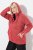 Ulla Popken Sweater Knit Fleece Hoodie Coral - Ulla Popken - Ulla Popken Plus-Size Klær