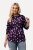 Ulla Popken Floral Print Drawstring Collar Hoodie Black - Hettegensere og collegegensere - Myke gensere, hettegensere og strikk