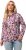 Ulla Popken Floral Print Drawstring Collar Hoodie Vanilla - Hettegensere og collegegensere - Myke gensere, hettegensere og strikk