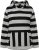 Ulla Popken Mixed Stripe Long Sleeve Hoodie Black - Hettegensere og collegegensere - Myke gensere, hettegensere og strikk