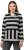 Ulla Popken Mixed Stripe Long Sleeve Hoodie Black - Hettegensere og collegegensere - Myke gensere, hettegensere og strikk