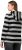 Ulla Popken Mixed Stripe Long Sleeve Hoodie Black - Hettegensere og collegegensere - Myke gensere, hettegensere og strikk