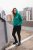 Ulla Popken Face Graphic Long Sleeve Hoodie Emerald Green - Hettegensere og collegegensere - Myke gensere, hettegensere og strikk