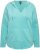 Ulla Popken Open Edged Long Sleeve V-Neck Hoodie Mint Green - Hettegensere og collegegensere - Myke gensere, hettegensere og strikk