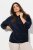 Ulla Popken Corduroy Hoodie Navy - Hettegensere og collegegensere - Myke gensere, hettegensere og strikk