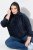 Ulla Popken Corduroy Hoodie Navy - Hettegensere og collegegensere - Myke gensere, hettegensere og strikk