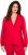 Ulla Popken Plunge Neck Long Sleeve Hoodie Salsa Red - Hettegensere og collegegensere - 