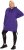 Ulla Popken Longline Lace Up Hoodie Purple - Hettegensere og collegegensere - Myke gensere, hettegensere og strikk