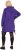 Ulla Popken Longline Lace Up Hoodie Purple - Hettegensere og collegegensere - Myke gensere, hettegensere og strikk