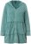 Ulla Popken Tiered Flounce Panel Zip Up Hoodie Green - Hettegensere og collegegensere - Myke gensere, hettegensere og strikk