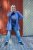 Ulla Popken Tiered Flounce Panel Zip Up Hoodie Atlantic Blue - Hettegensere og collegegensere - Myke gensere, hettegensere og strikk