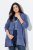 Ulla Popken Tiered Flounce Panel Zip Up Hoodie Atlantic Blue - Hettegensere og collegegensere - Myke gensere, hettegensere og strikk