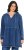 Ulla Popken Indigo Dyed Flounce Panel Hoodie Blue - Hettegensere og collegegensere - Myke gensere, hettegensere og strikk