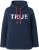 Ulla Popken TRUE Lettering Hoodie Navy Blue - Hettegensere og collegegensere - Myke gensere, hettegensere og strikk
