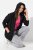 Ulla Popken Eyelet Embroidered Zip-Up Hoodie Black - Hettegensere og collegegensere - Myke gensere, hettegensere og strikk
