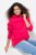 Ulla Popken Oversized Striped Long Sleeve Hoodie Lychee - Hettegensere og collegegensere - Myke gensere, hettegensere og strikk