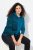 Ulla Popken Split Print LOVE Hoodie Teal - Hettegensere og collegegensere - Myke gensere, hettegensere og strikk