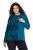 Ulla Popken Split Print LOVE Hoodie Teal - Hettegensere og collegegensere - Myke gensere, hettegensere og strikk