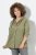 Ulla Popken Mixed Texture Button Down Hoodie Pond Green - Hettegensere og collegegensere - Myke gensere, hettegensere og strikk