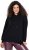Ulla Popken Decorative Lace-Up Hoodie Black - Hettegensere og collegegensere - Myke gensere, hettegensere og strikk