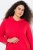 Ulla Popken Decorative Lace-Up Hoodie Lychee - Ulla Popken - Ulla Popken Plus-Size Klær