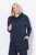 Ulla Popken Contrast Piping Zip-Up Hoodie Navy - Hettegensere og collegegensere - Myke gensere, hettegensere og strikk