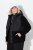 Ulla Popken Mixed Texture Hoodie Black - Hettegensere og collegegensere - Myke gensere, hettegensere og strikk