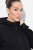 Ulla Popken Mix Fabric Reflective Trim Zip Hoodie Black - Hettegensere og collegegensere - Myke gensere, hettegensere og strikk