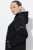 Ulla Popken Mix Fabric Reflective Trim Zip Hoodie Black - Hettegensere og collegegensere - Myke gensere, hettegensere og strikk
