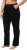 Ulla Popken Bootcut Elastic Waist Cotton French Terry Sport Pants Black - Jeans & Bukser i Store Størrelser – Plus Size - 