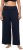 Ulla Popken Wide Leg Smocked Waist Knit Pants Night Blue - Jeans & Bukser i Store Størrelser – Plus Size - Jeans og bukser, EU 42-70