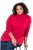 Ulla Popken Basic Long Sleeve Slim Fit Turtleneck Red - Hettegensere og collegegensere - Myke gensere, hettegensere og strikk