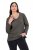 Ulla Popken Back To Basics V-Neck Relaxed Fit Cotton Tee Graphite Grey - T-skjorter - T-skjorter for damer