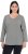 Ulla Popken Back To Basics V-Neck Relaxed Fit Cotton Tee Light Grey Melange - T-skjorter - 