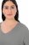 Ulla Popken Back To Basics V-Neck Relaxed Fit Cotton Tee Light Grey Melange - T-skjorter - T-skjorter for damer