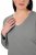 Ulla Popken Back To Basics V-Neck Relaxed Fit Cotton Tee Light Grey Melange - T-skjorter - T-skjorter for damer