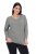 Ulla Popken Back To Basics V-Neck Relaxed Fit Cotton Tee Light Grey Melange - T-skjorter - T-skjorter for damer