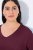 Ulla Popken Back To Basics V-Neck Relaxed Fit Cotton Tee Dark Berry - T-skjorter - T-skjorter for damer