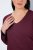 Ulla Popken Back To Basics V-Neck Relaxed Fit Cotton Tee Dark Berry - T-skjorter - T-skjorter for damer