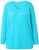 Ulla Popken Back To Basics V-Neck Relaxed Fit Cotton Tee Deep Aqua - T-skjorter - 