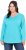 Ulla Popken Back To Basics V-Neck Relaxed Fit Cotton Tee Deep Aqua - T-skjorter - 