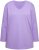 Ulla Popken Back To Basics V-Neck Relaxed Fit Cotton Tee Pale Lilac - T-skjorter - 