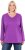 Ulla Popken Back To Basics V-Neck Relaxed Fit Cotton Tee Purple - T-skjorter - 