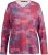 Ulla Popken Graphic Print Recycled Polyester Quick Dry Stretch Top Salsa Red - Trykket T-skjorter for dame - 
