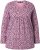 Ulla Popken Geometric Print 3/4 Sleeve Pleated Tee Raspberry - Trykket T-skjorter for dame - 