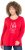 Ulla Popken Metallic Graphic Holiday Tee Salsa Red - Trykket T-skjorter for dame - 