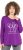 Ulla Popken Metallic Graphic Holiday Tee Dark Purple - Trykket T-skjorter for dame - 